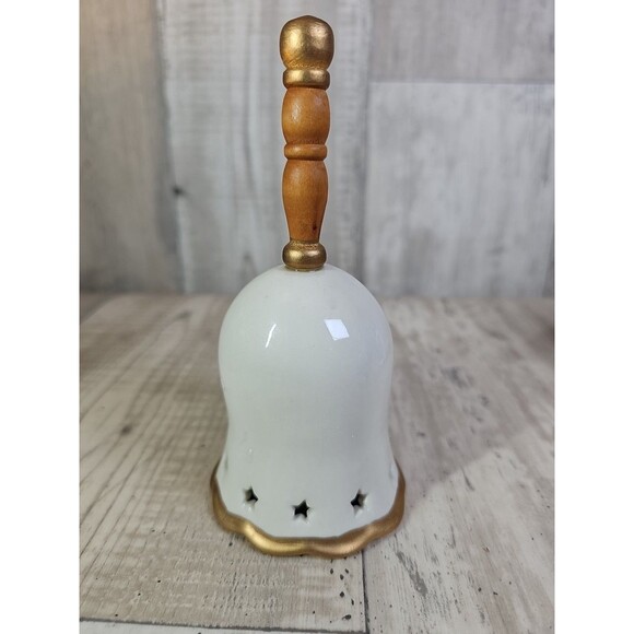 Lot of 6 Vintage Christmas Ceramic Bells Holiday Décor Reindeer Tree Angel Stock - Picture 10 of 14